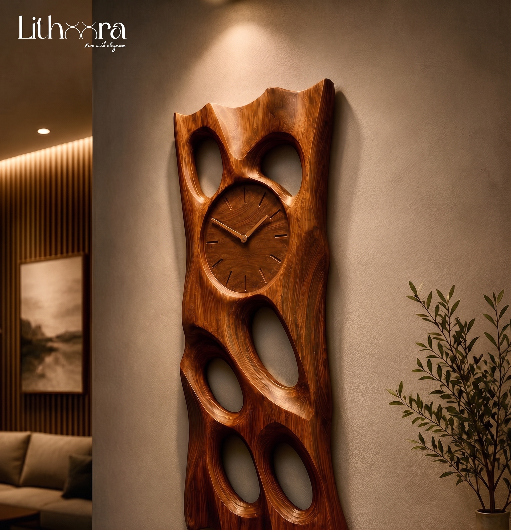 Carved Totem Wall Clock