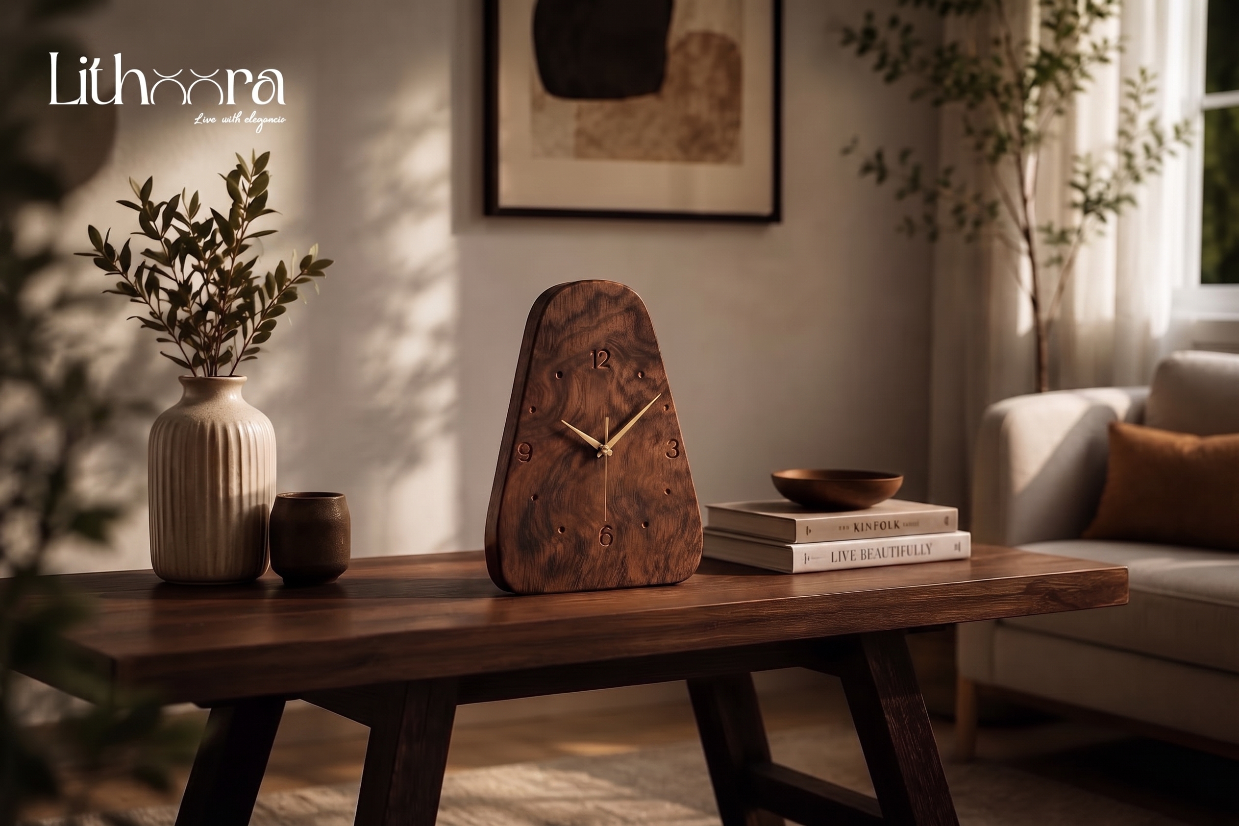Arch Wood Table Clock