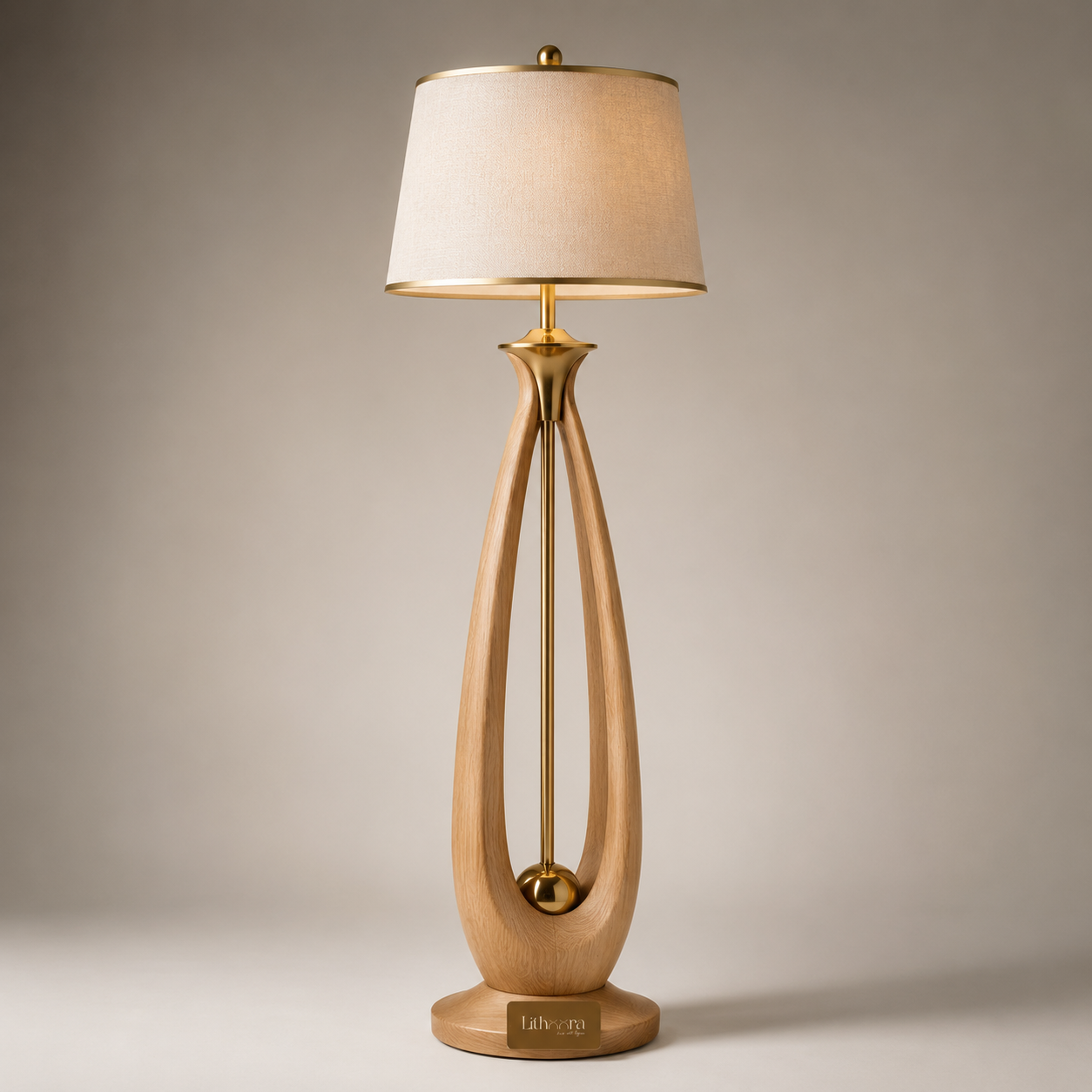 Teardrop Wood Table Lamp