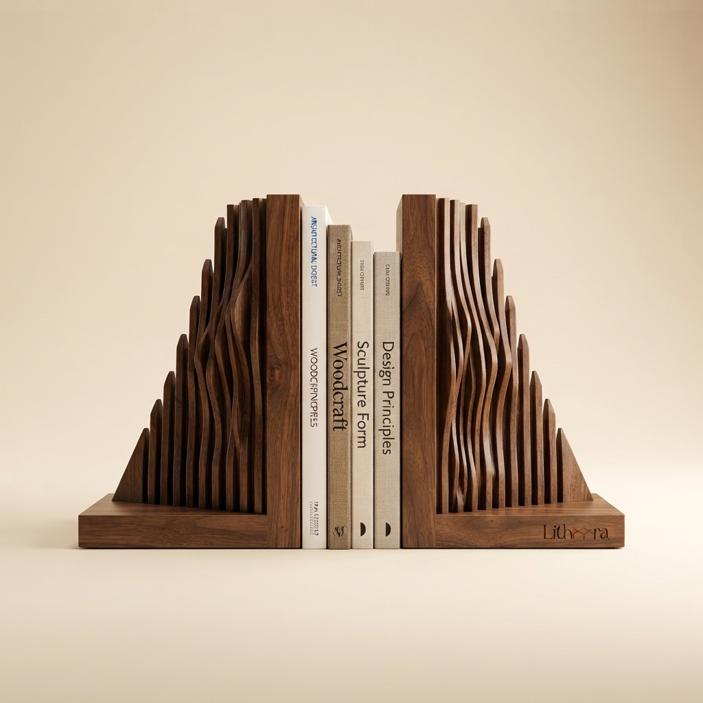 Mountain Wood Bookends